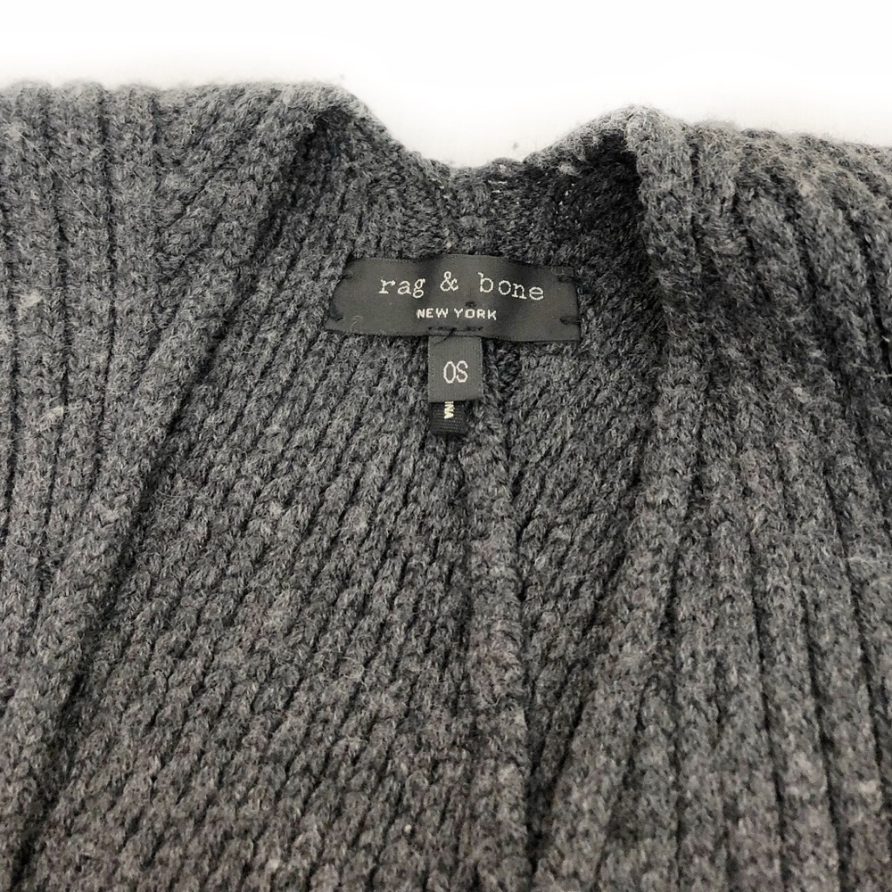 Rag & Bone Blithe Merino Wool Poncho Gray - image 3